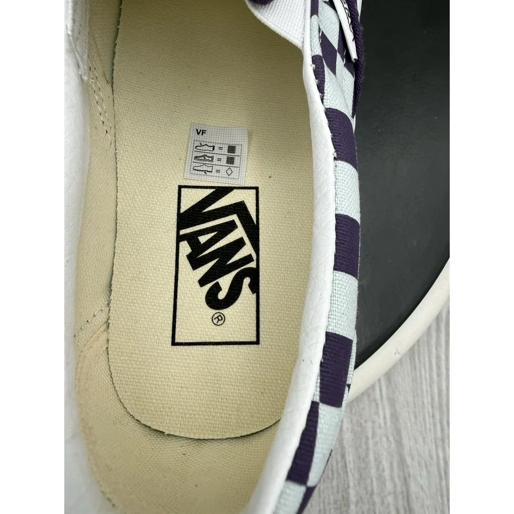 Vans Classic Slip On Stackform Checkerboard Womens Size 7.5 Purple Gray Platform